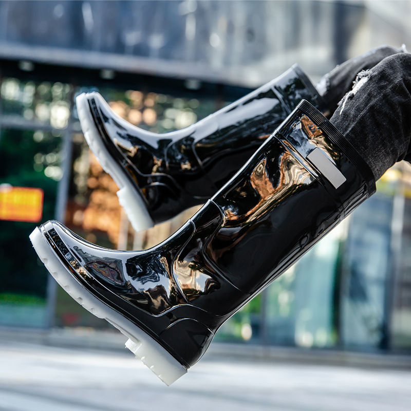 New Men Rain Boots High Rain B - مراجعة Fishing Boots وسعره