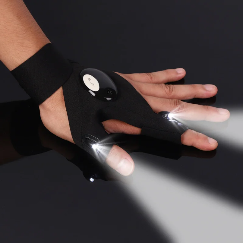 LED Half Finger Glove for Men  - مراجعة Fishing Gloves وسعره