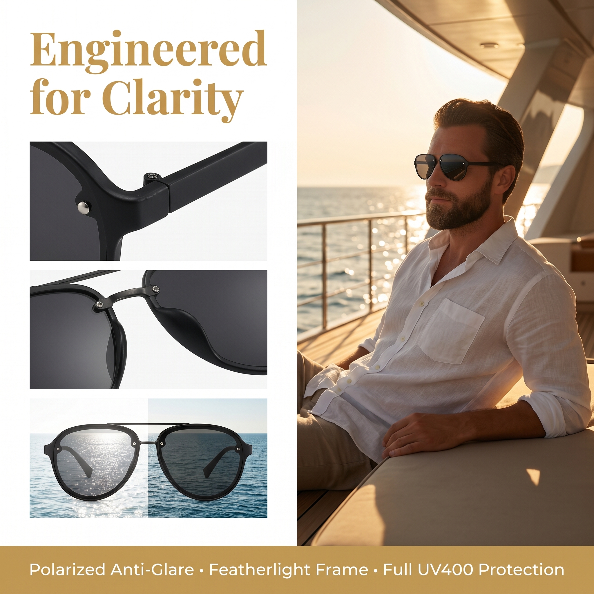 CHALK Polarized Men's Sunglass - مراجعة Fishing Sunglasses Polarized وسعره