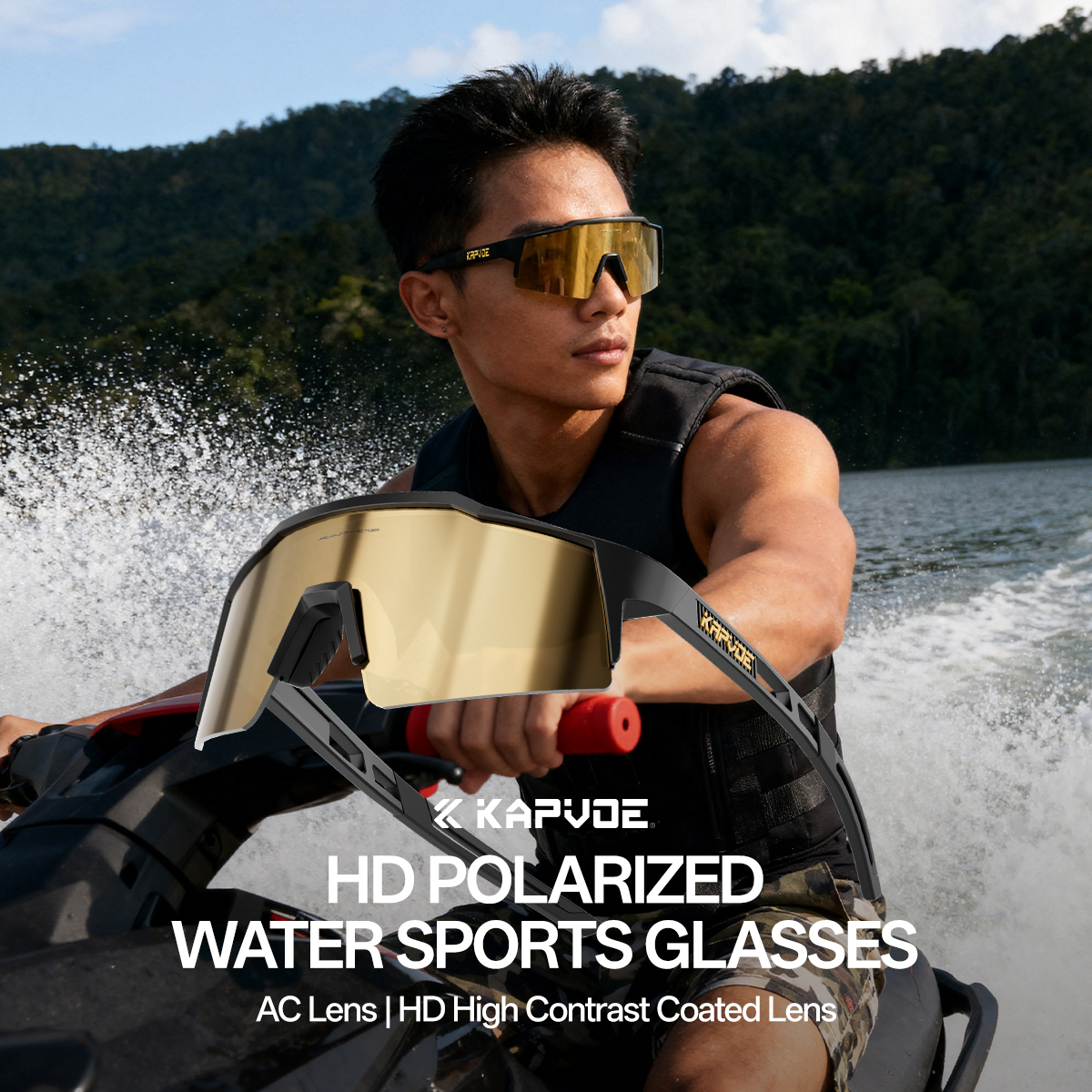 KAPVOE UV400 Anti-glare Surfin - مراجعة Fishing Sunglasses Polarized وسعره