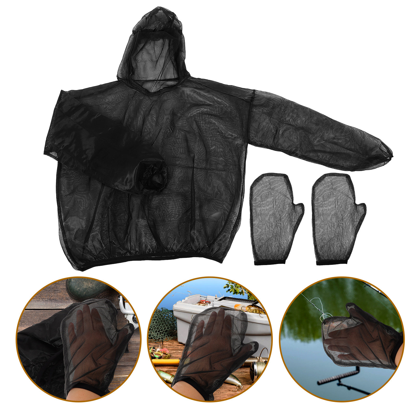 1Set Anti Insect Mesh Suit Ful - مراجعة Fishing Gloves وسعره
