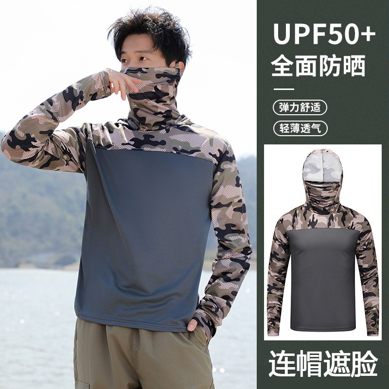 Fishing Shirt Hooded Men Sunsc - مراجعة Fishing Shirt Uv Protection وسعره