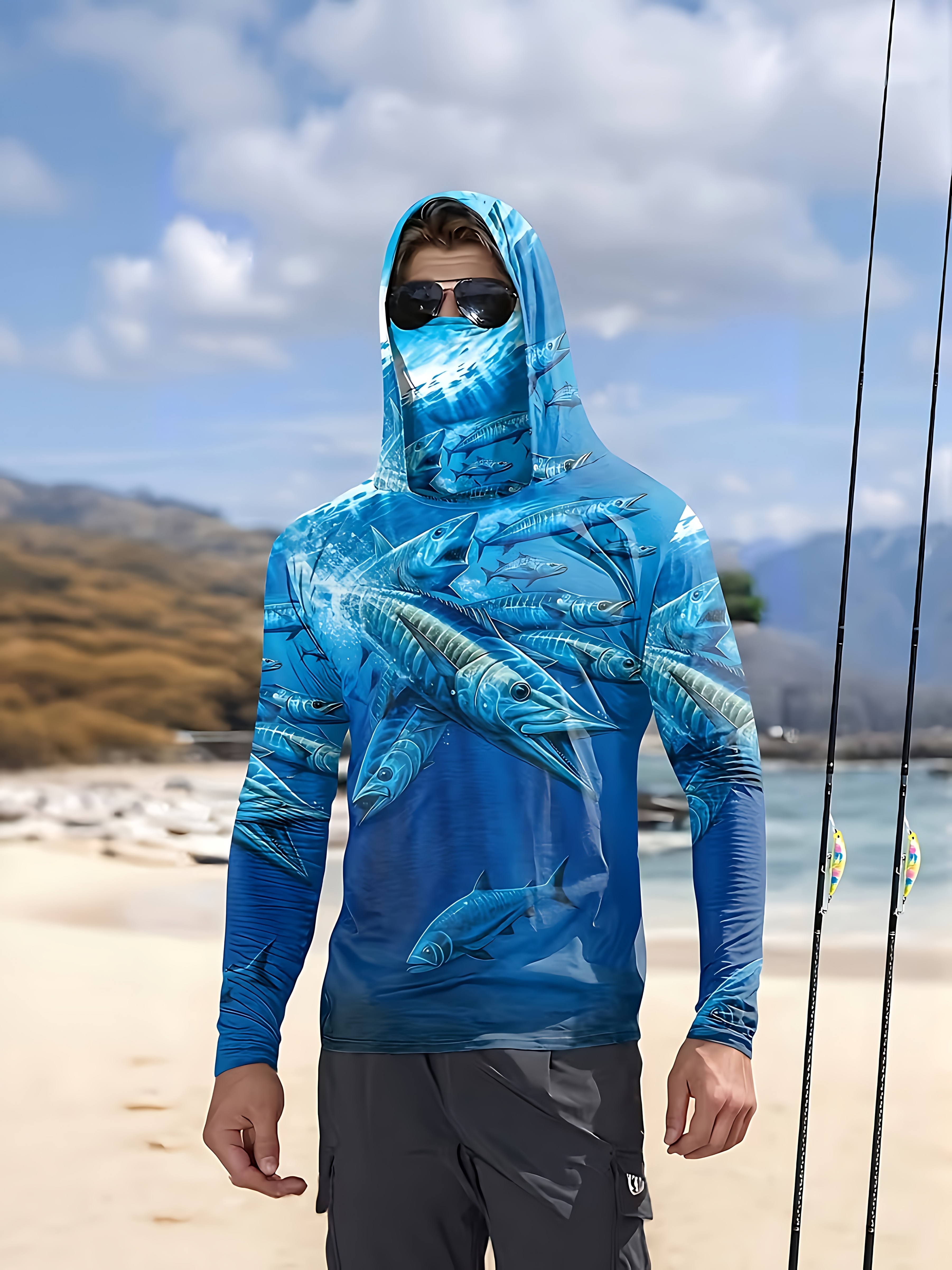 Fishing Shirt Hooded Men Fishi - مراجعة Fishing Shirt Uv Protection وسعره