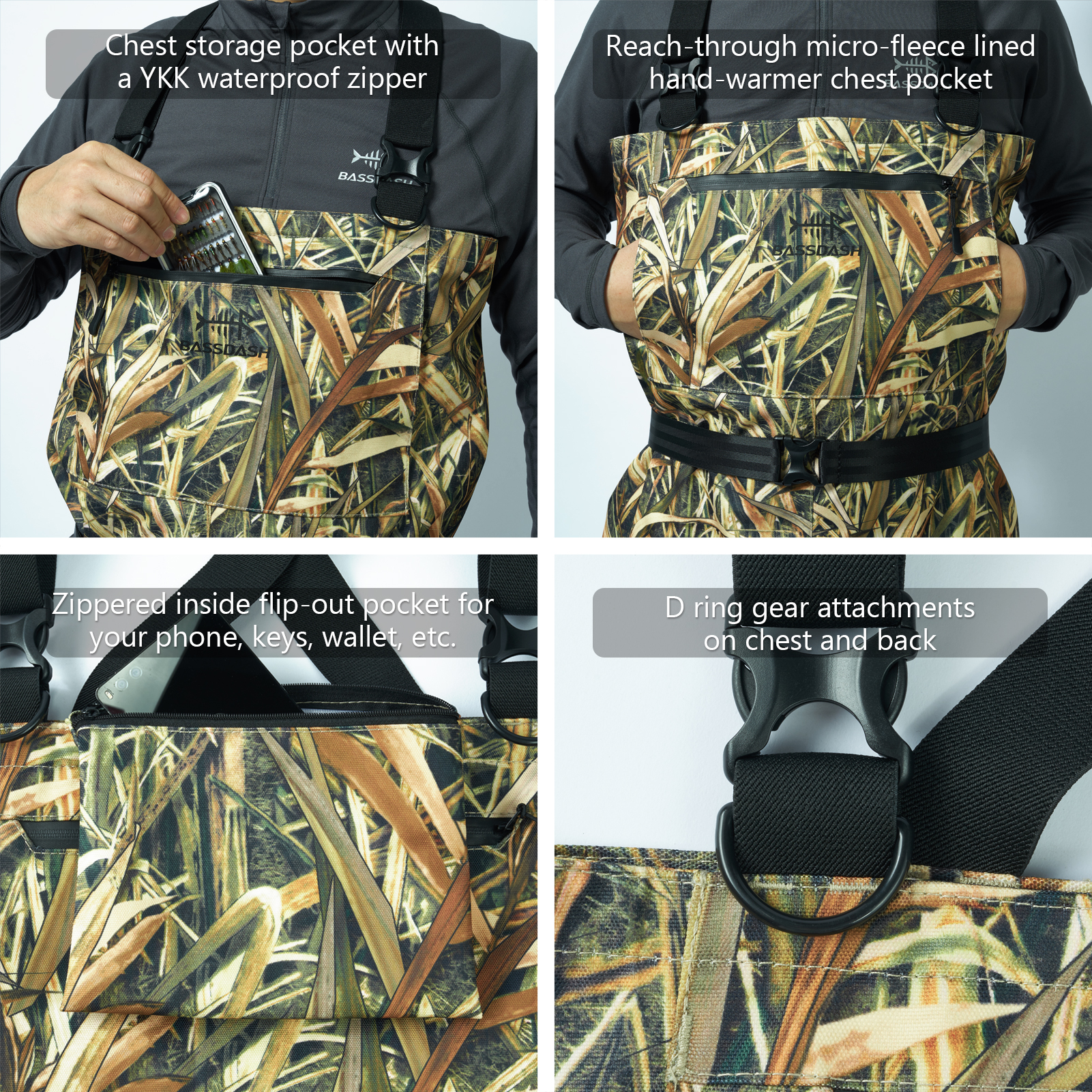 BASSDASH Men Women Boot Foot W - مراجعة Fishing Waders وسعره