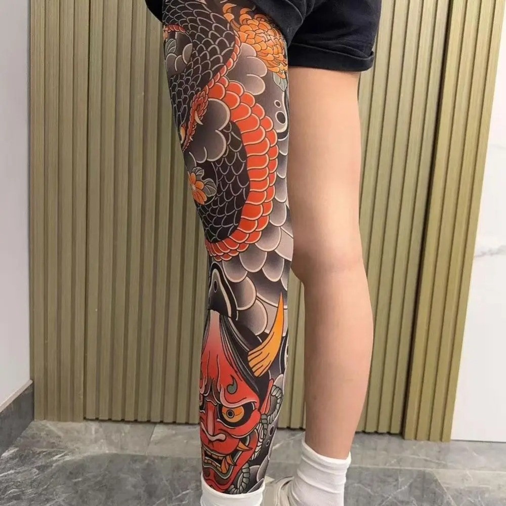Full Leg Fake Tattoo Socks Pri - مراجعة Fishing Socks وسعره