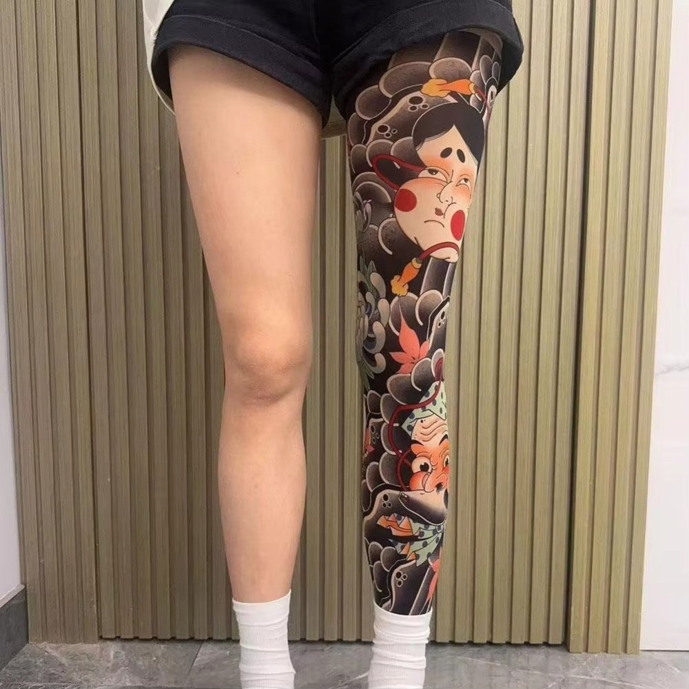Full Leg Fake Tattoo Socks Pri - مراجعة Fishing Socks وسعره