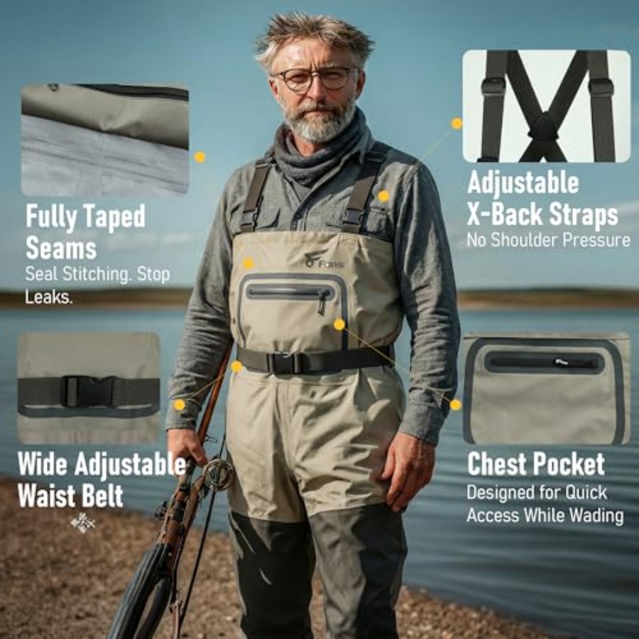 Fishing Chest Waders for Men a - مراجعة Fishing Waders وسعره