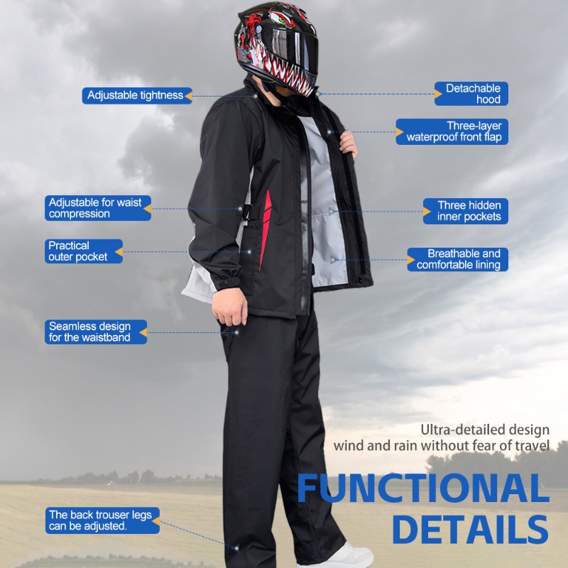 Motorcycle Raincoat Suit Men U - مراجعة Fishing Jacket Waterproof وسعره