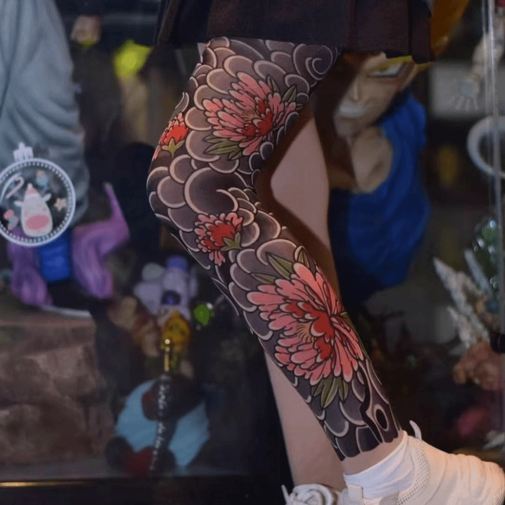 New Full Leg Fake Tattoo Socks - مراجعة Fishing Socks وسعره