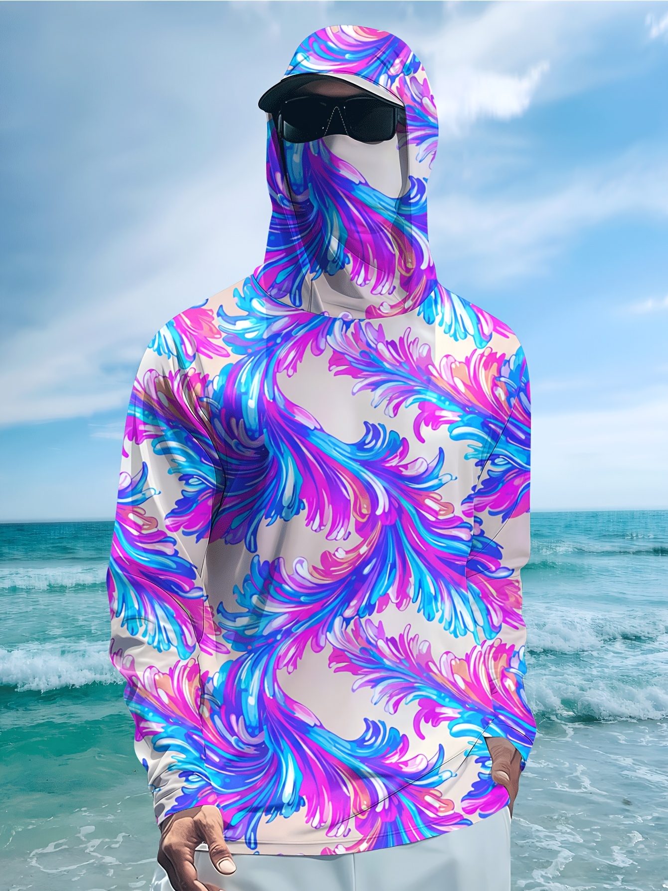 Men Hood Fishing Shirt long sl - مراجعة Fishing Shirt Uv Protection وسعره