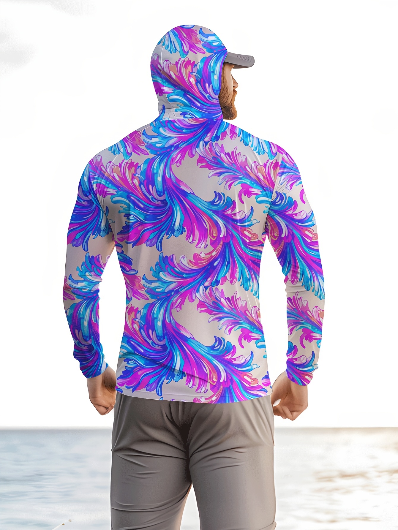 Men Hood Fishing Shirt long sl - مراجعة Fishing Shirt Uv Protection وسعره