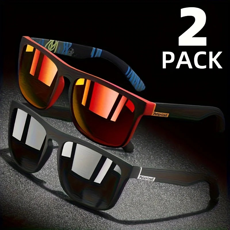 1/2pcs Square Sport Sunglasses - مراجعة Fishing Sunglasses Polarized وسعره