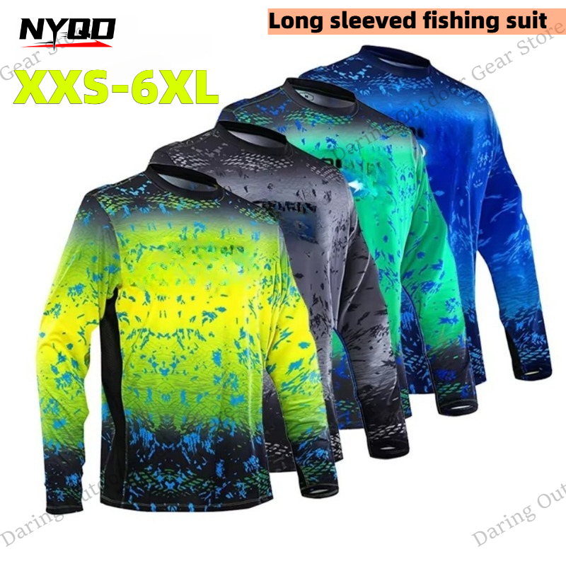 Men's Long Sleeve UPF 50+ Fish - مراجعة Fishing Shirt Uv Protection وسعره