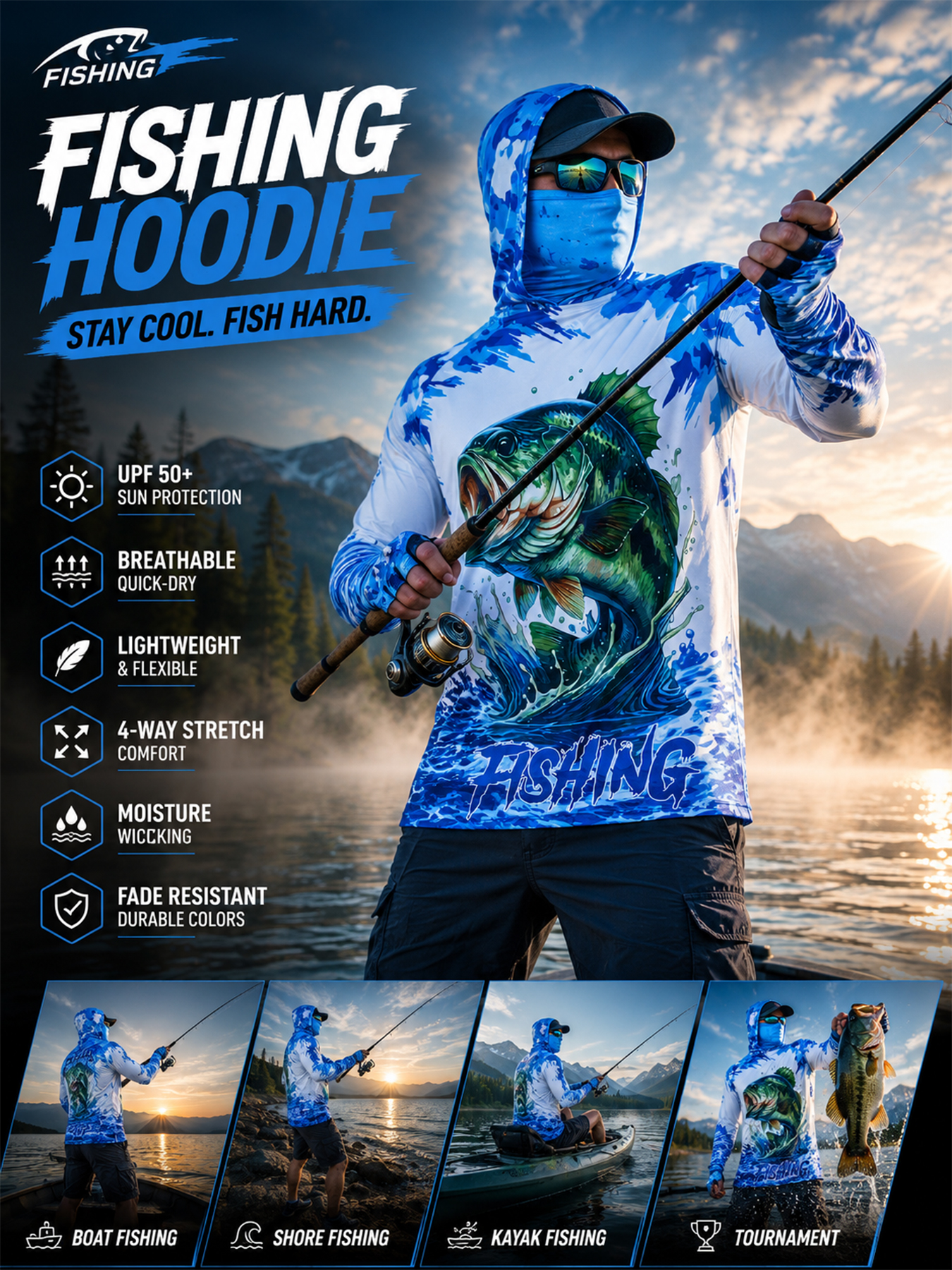 Fishing Hooded Shirt Upf 50 Fi - مراجعة Fishing Shirt Uv Protection وسعره