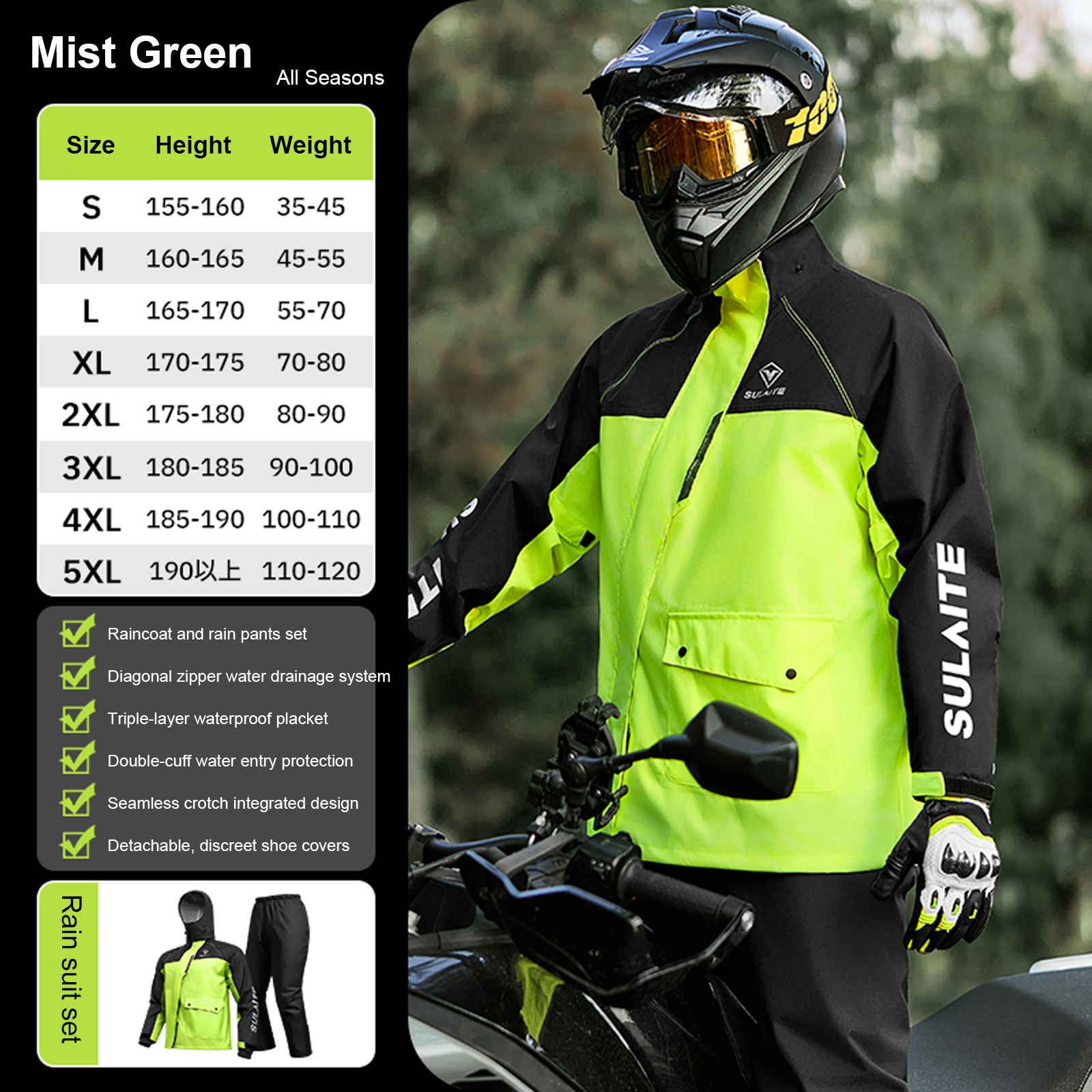 Motorcycle Rain Suit for Men & - مراجعة Fishing Rain Suit وسعره